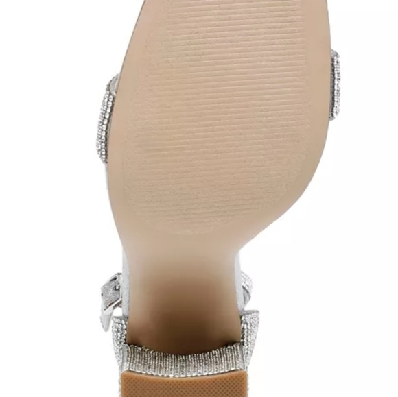 Steve Madden Tiaa Rhinestone Two-piece Dress Sandals Silver Rhinestone  -8.5 - Picture 5 of 8